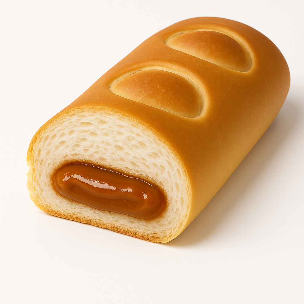 Bread with caramel milk